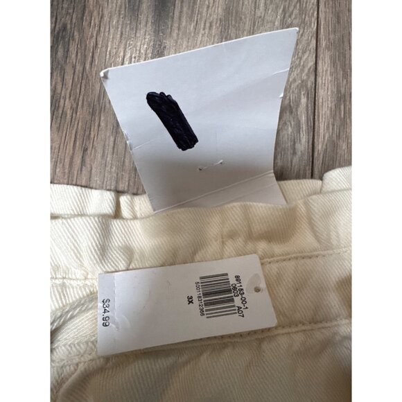 Old Navy Womens 3X Extra High Rise Shorts White Cream Cotton Blend - Picture 4 of 6